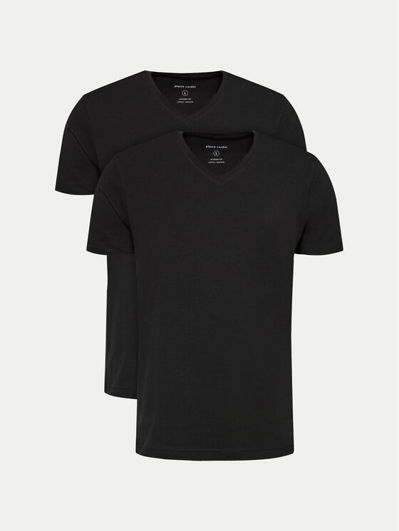 Pierre Cardin Pierre Cardin Set de tricouri﻿ 29991.000.9000 Negru Modern Fit
