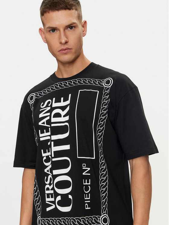 Versace Jeans Couture Versace Jeans Couture T-shirt 76GAHE04 Crna Regular Fit