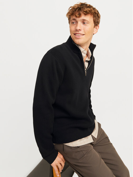 Jack&Jones Jack&Jones Megztinis Milano 12259664 Juoda Relaxed Fit