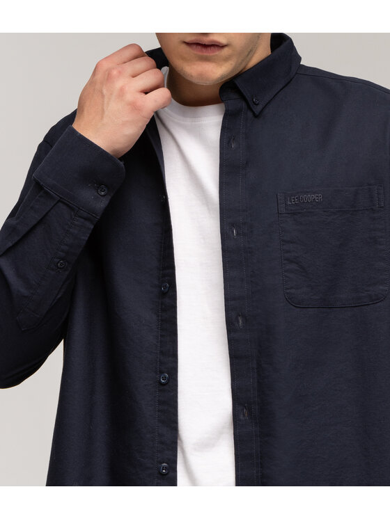 Lee Cooper Lee Cooper Koszula LLOYD OXFORD Granatowy Comfort Fit