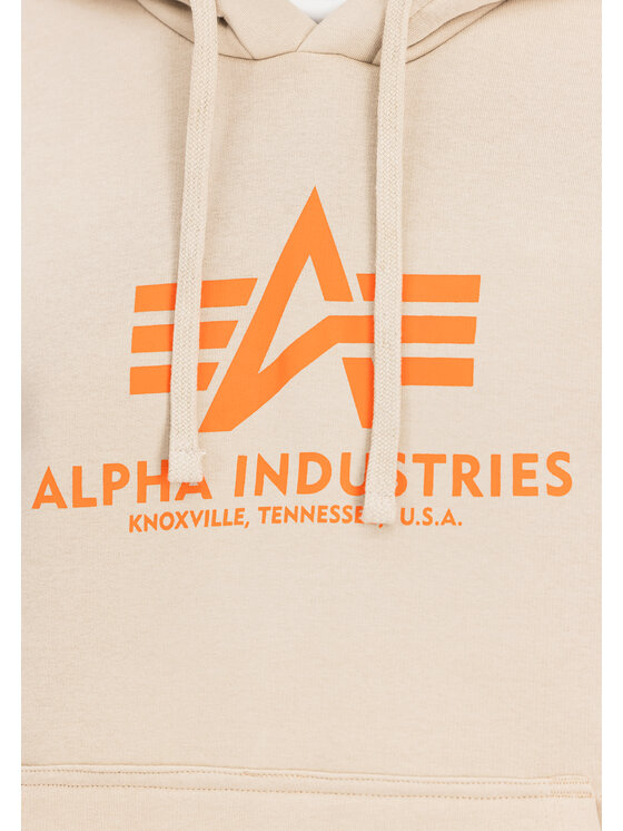 Alpha Industries Alpha Industries Bluza Basic Big Logo Hoodie Beżowy Regular Fit