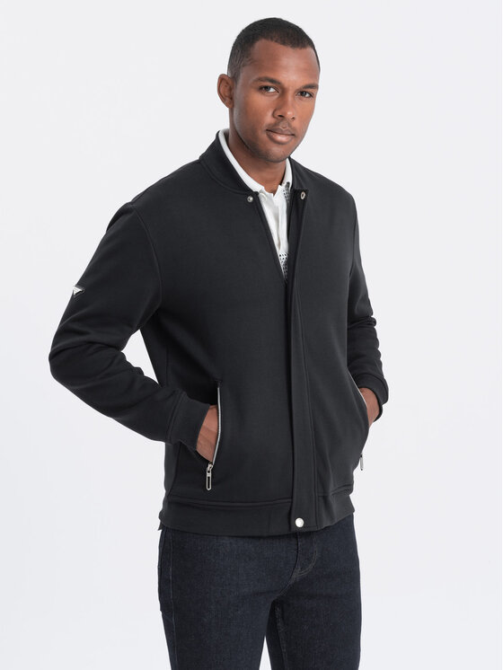 Ombre Ombre Mikina OM-SSZP-22FW-011 Černá Regular Fit