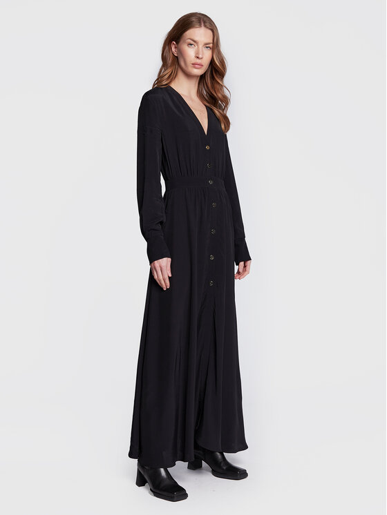 sisley robe chemise 4b5flv01p noir regular fit