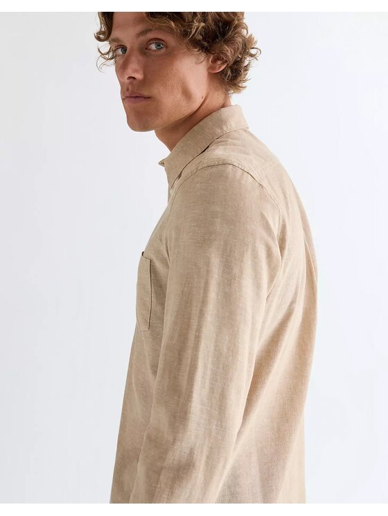 Wrangler Wrangler Koszula 1 PKT SHIRT Beżowy Regular Fit