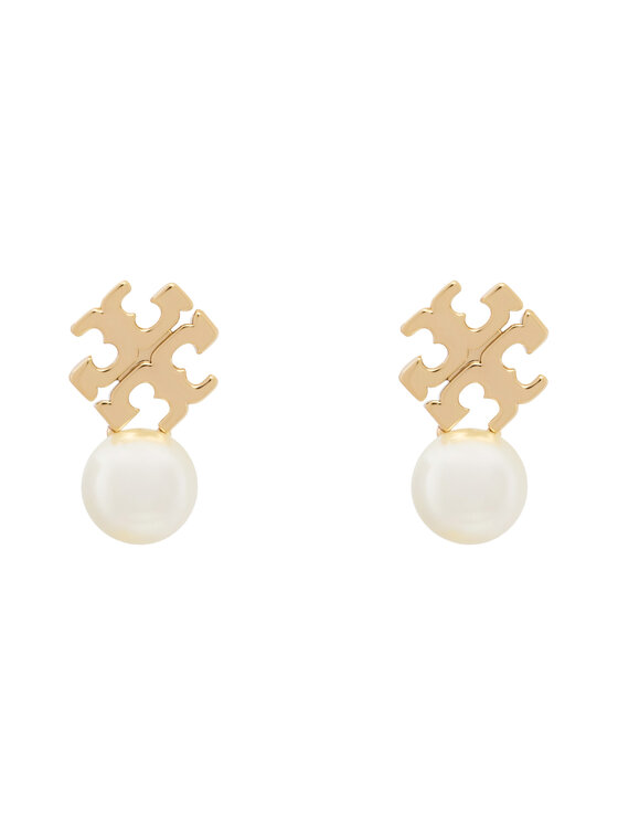 Tory Burch Cercei LOGO AND PEARL STUD EARRINGS 184421 Auriu