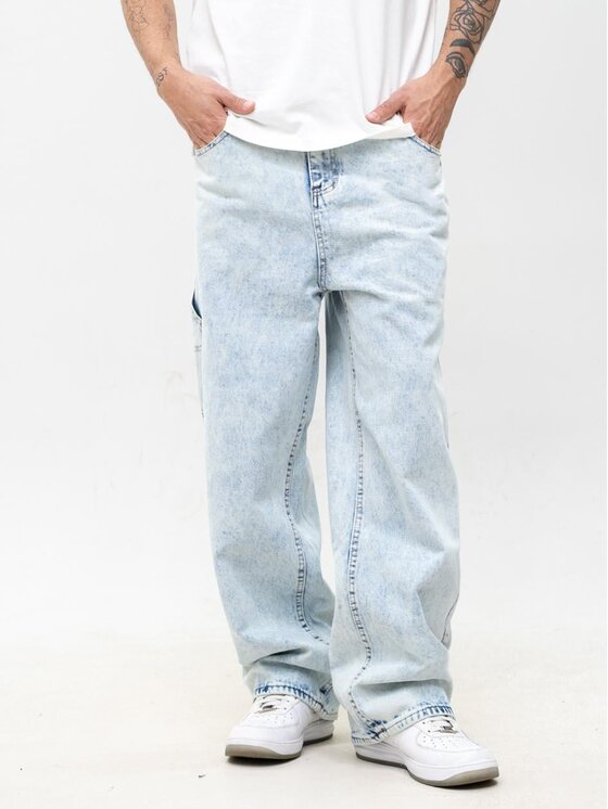 Jigga Wear Jigga Wear Jeansy Szerokie luźne za duże bagy 128283 Niebieski jasny Baggy Fit