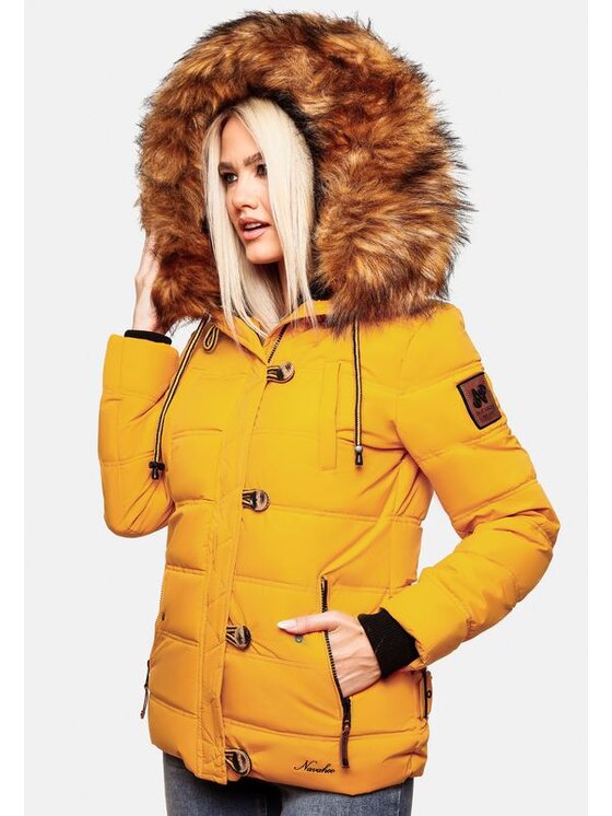 Navahoo Navahoo Kurtka zimowa Zoja Żółty Casual Fit