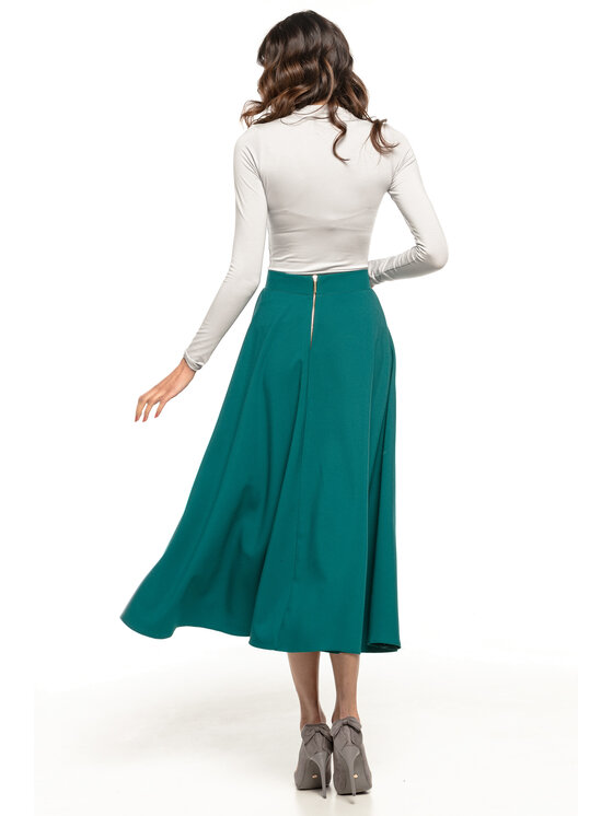 Tessita Tessita Spódnica midi T260 Zielony A-Line Fit