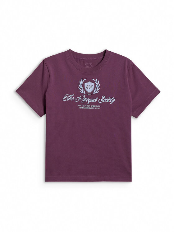 4F 4F T-Shirt SPORTS CLUB Bordowy Boxy Fit