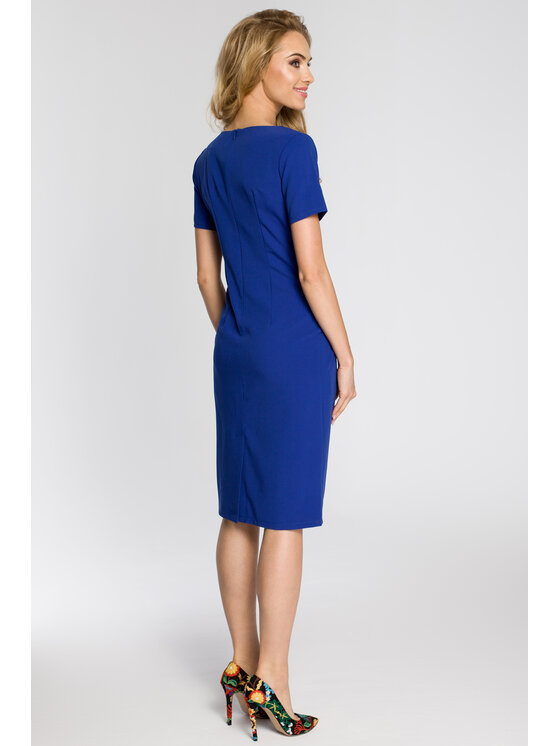 Made of Emotion Made of Emotion Koktejlové šaty M234 Modrá Sexy Straight Fit