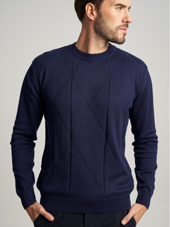 Willsoor Willsoor Sweter 71877 Granatowy Regular Fit