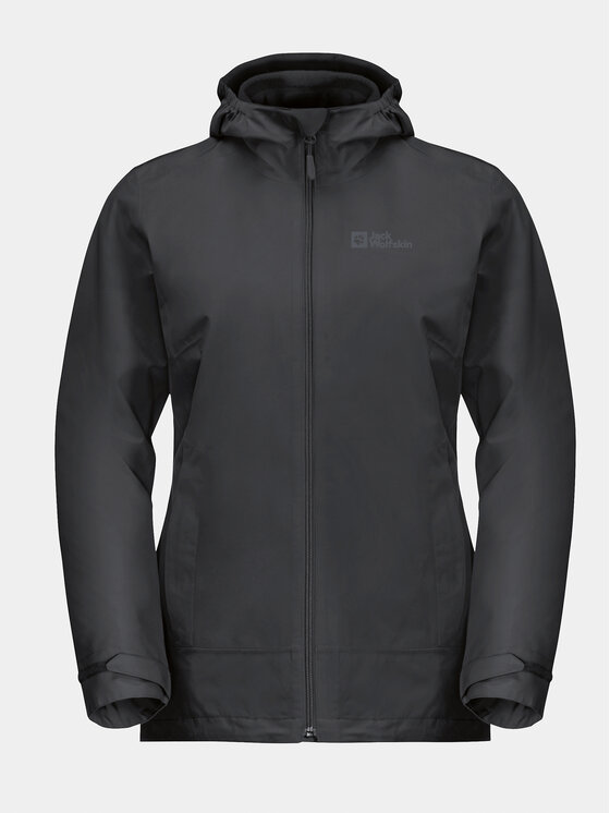Jack Wolfskin Jack Wolfskin Outdoor striukė Moonrise 3In1 Jkt 1115621 Juoda Regular Fit