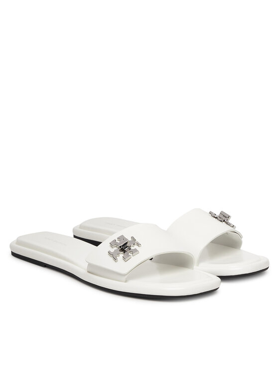 Tory Burch Tory Burch Iešļūcenes T Lock Slide 164676 Balts