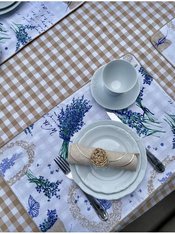 Roseberry Home Roseberry Home Obrus Beige Gingham Beżowy