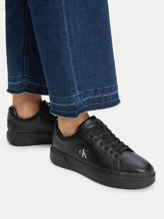 Calvin Klein Calvin Klein Snīkeri Chunky Cups Laceup Lth Bt Croc HW0HW03223 Melns