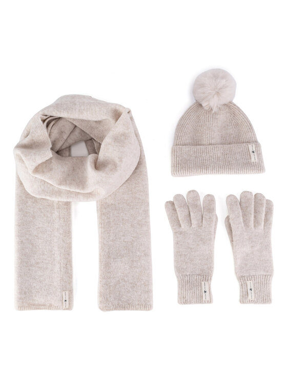 Beverly Hills Polo Club Beverly Hills Polo Club Komplekt müts, sall ja kindad BHPC-WC-002-AW24 Beež