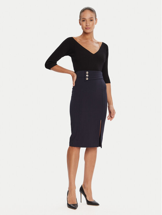Rinascimento Rinascimento Spódnica ołówkowa CFC0126167003 Granatowy Slim Fit