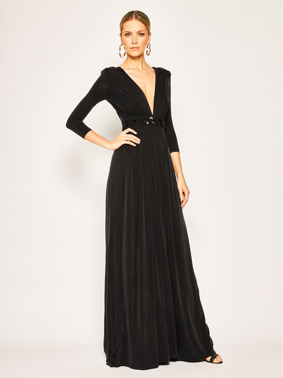 Elisabetta Franchi Elisabetta Franchi Večerní šaty AB-017-02E2-V529 Černá Slim Fit