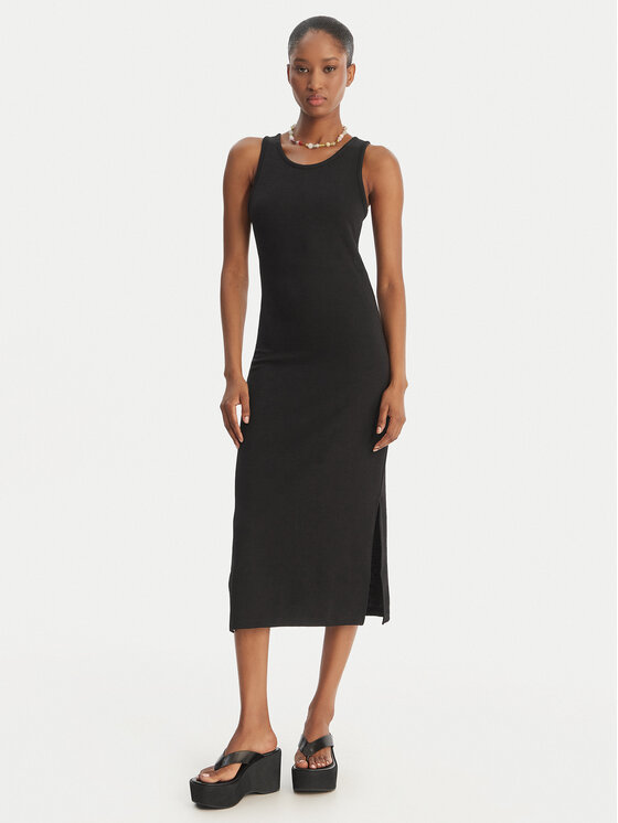 Roxy Roxy Každodenné šaty Good Keepsake ERJKD03442 Čierna Regular Fit