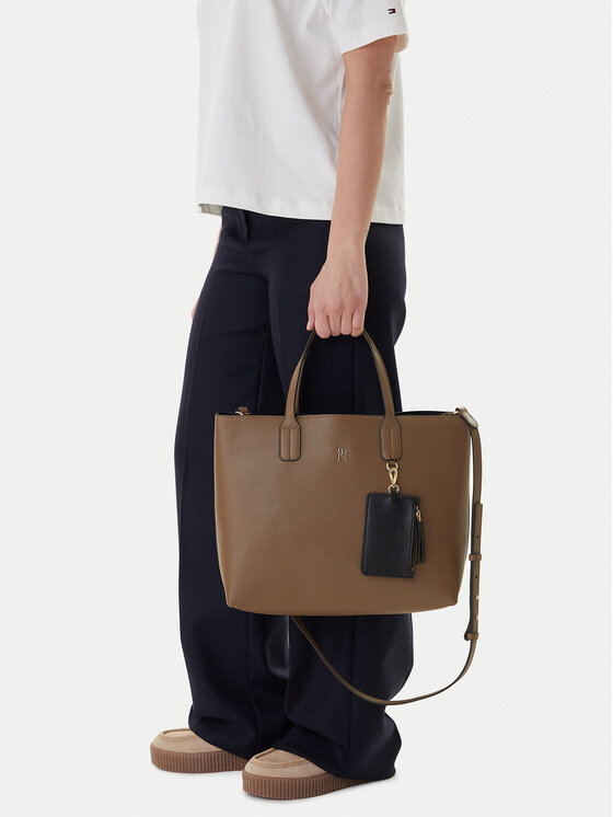 Tommy Hilfiger Torebka Th Icon Satchel AW0AW18122 Brązowy