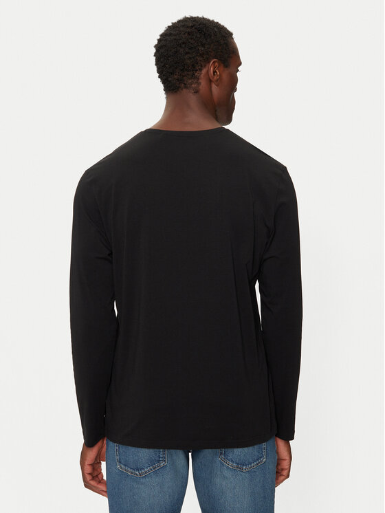 BOSS Boss Pikkade varrukatega T-särk Mix&Match 50515390 Must Regular Fit