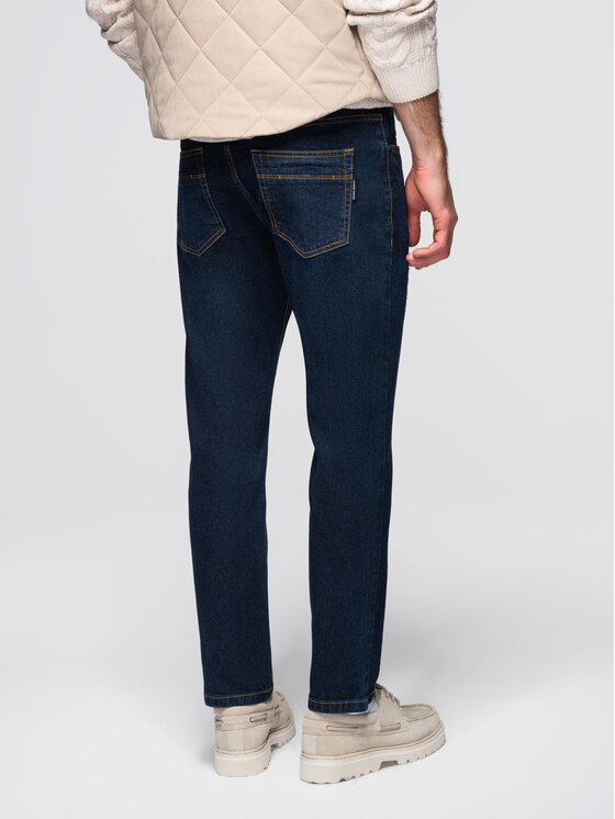 Ombre Ombre Jeansy OM-PADP-0241 Granatowy Regular Fit