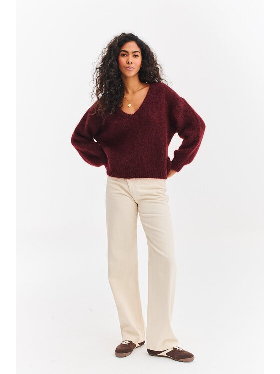 NAOKO NAOKO Sweter Berrylicious Bordowy Regular Fit