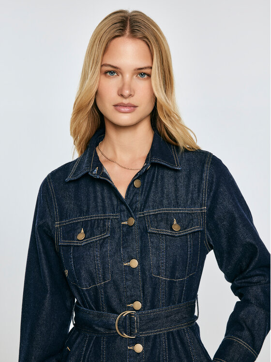 BIG STAR BIG STAR Sukienka jeansowa SYLVIA Granatowy Tailored Fit