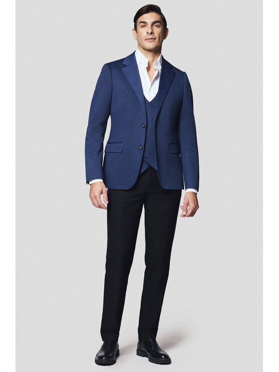 Lancerto Lancerto Marynarka Gonnesa MA131125000012 Granatowy Slim Fit