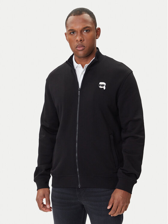 KARL LAGERFELD KARL LAGERFELD Džemperis ar kapuci 705712 500900 Melns Regular Fit