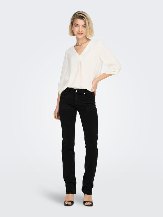 ONLY ONLY Blugi 15252221 Negru Straight Fit