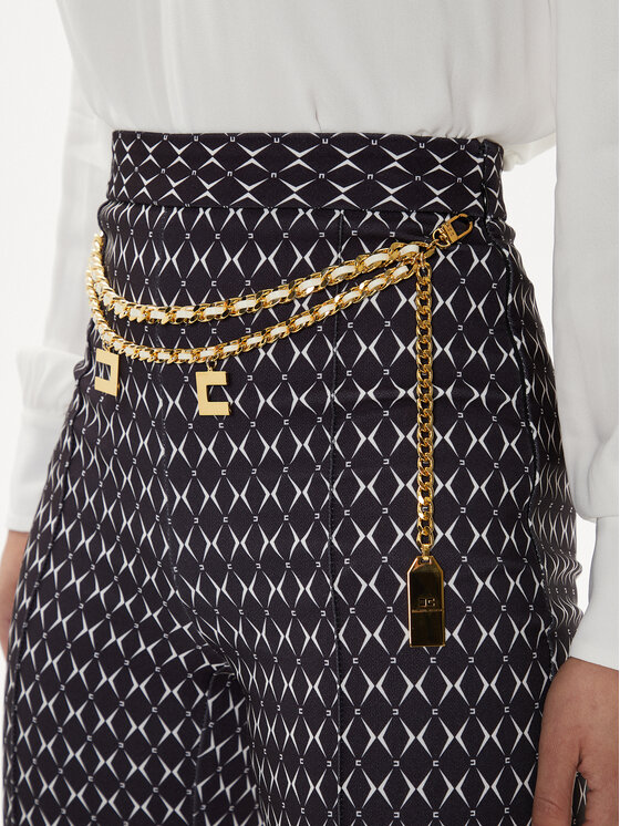 Elisabetta Franchi Elisabetta Franchi Szövet nadrág PA-S35-46E2-V470 Fekete Regular Fit