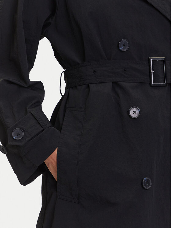 Tommy Hilfiger Tommy Hilfiger Тренч WW0WW45632 Чорний Oversize