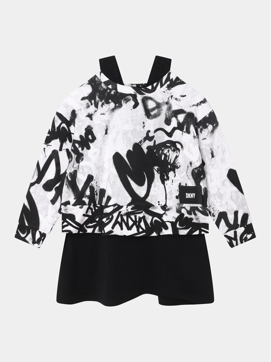DKNY Úpletové šaty D32888 D Čierna Regular Fit