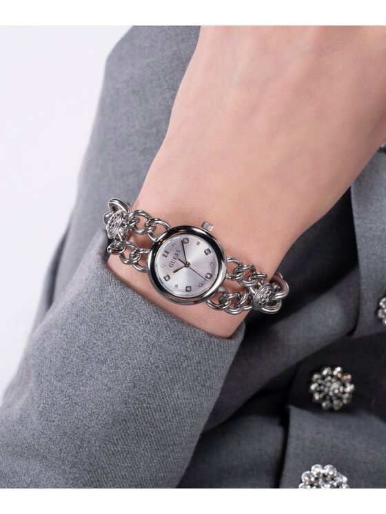 Guess Guess Hodinky GW0758L1 Strieborná