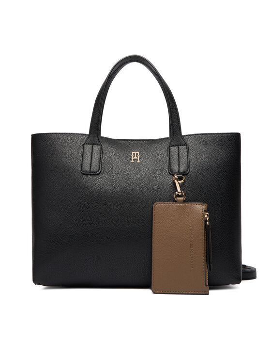 Tommy Hilfiger Tommy Hilfiger Geantă Th Icon Mini Tote AW0AW18233 Negru