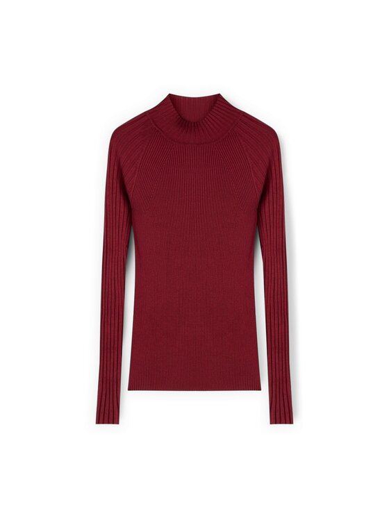 Motivi Motivi Sweter M360W003443N036 Bordowy Slim Fit