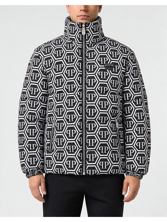 PHILIPP PLEIN PHILIPP PLEIN Vatovaná bunda 28623 Černá Regular Fit