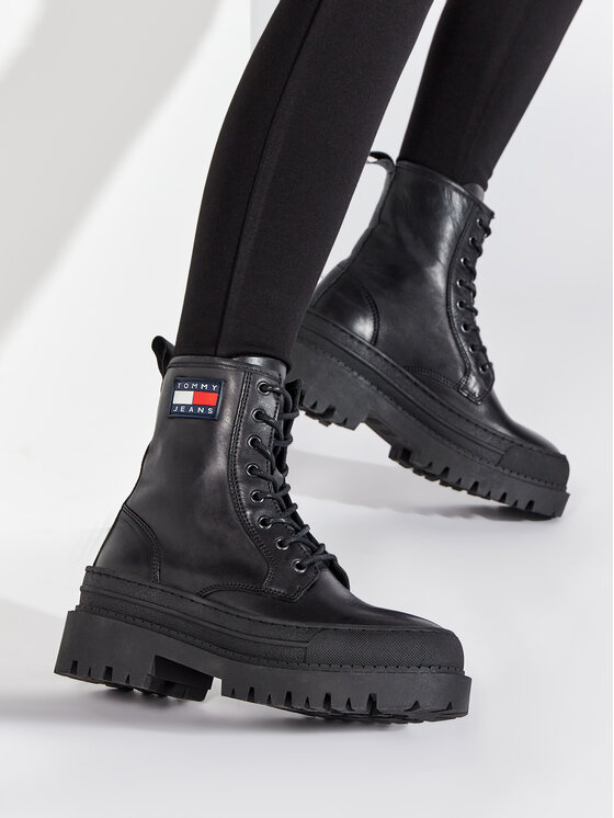 Tommy Jeans Tommy Jeans Ορειβατικά παπούτσια Lace Up Boot EN0EN01899 Μαύρο
