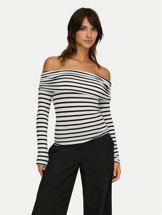 ONLY ONLY Halenka Glamour 15339759 Bílá Slim Fit