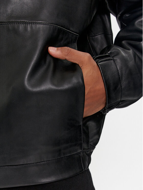 Calvin Klein Calvin Klein Odinė striukė Hero K10K112372 Juoda Regular Fit
