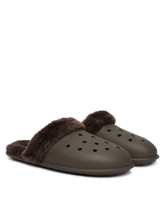 Crocs Crocs Пантофи Classic Fuzz Scuff 212143 Кафяв