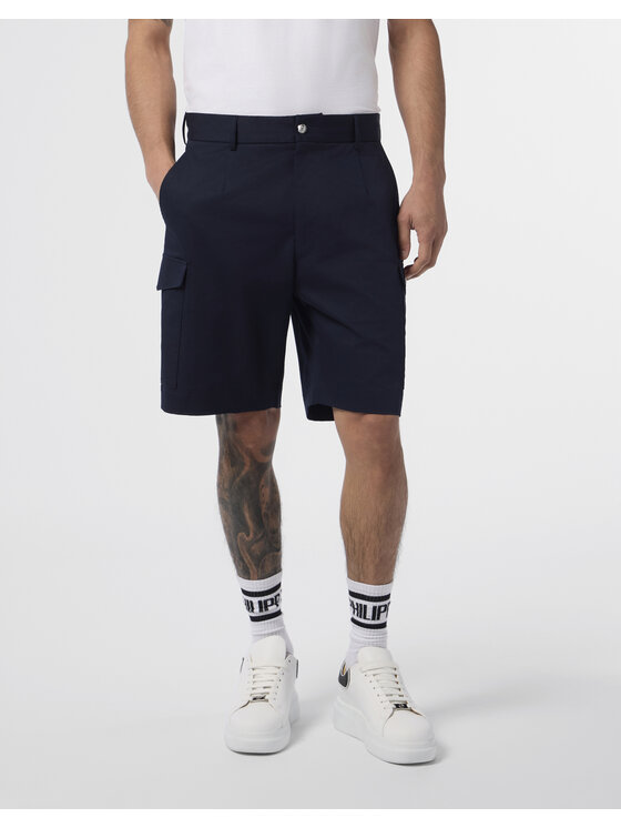 PHILIPP PLEIN PHILIPP PLEIN Szorty materiałowe 29928 Granatowy Regular Fit