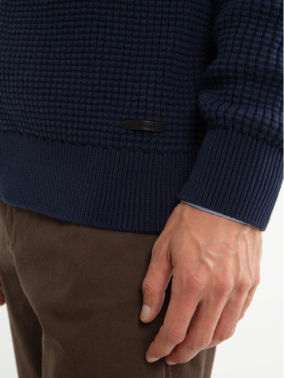 BIG STAR BIG STAR Sweter KARLISON_403_160 Granatowy Basic Fit