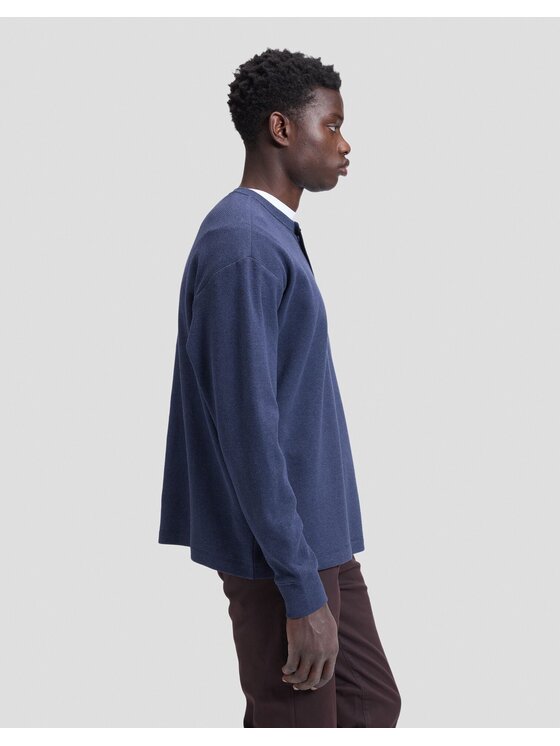 Lee Lee T-Shirt LS HENLEY Niebieski Slim Fit