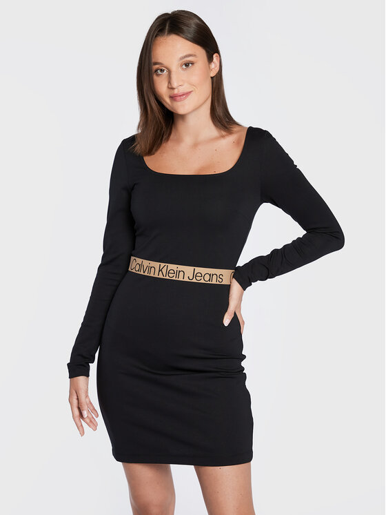 Calvin Klein Jeans Calvin Klein Jeans Každodenné šaty J20J220015 Čierna Regular Fit