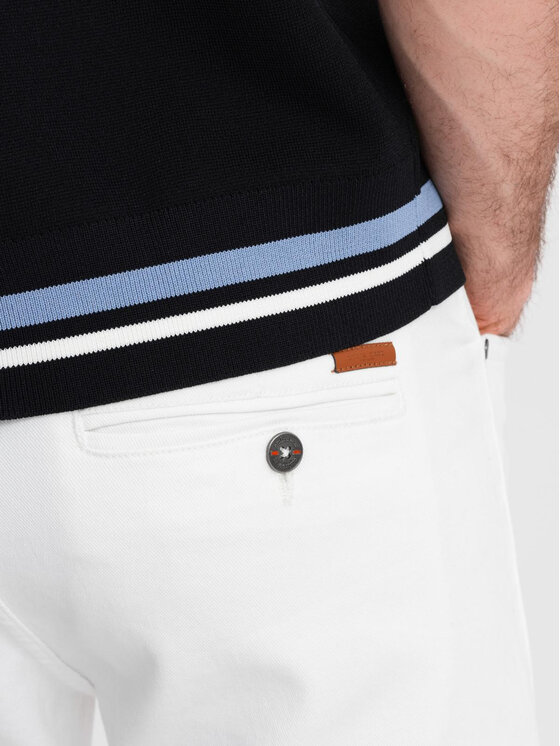 Ombre Ombre Szorty jeansowe OM-SRDS-0162 Biały Regular Fit
