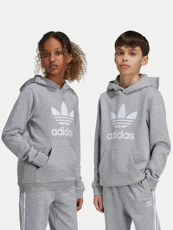 adidas Mikina Trefoil IY7442 Sivá Regular Fit