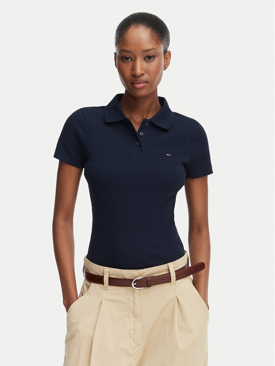 Tommy Jeans Tricou polo DW0DW22327 Bleumarin Slim Fit