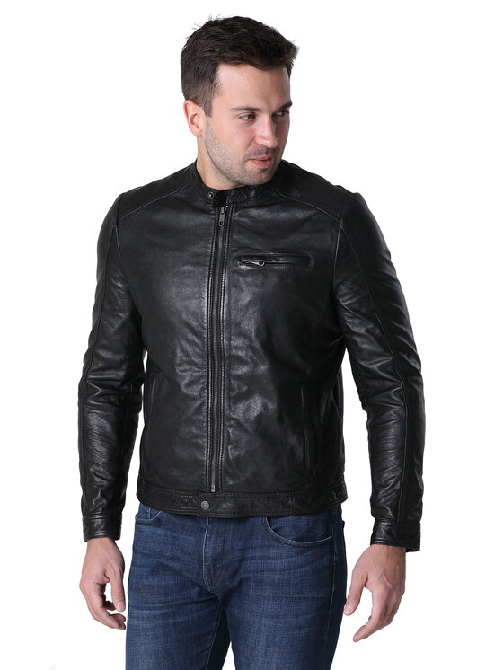 David Ryan David Ryan Kurtka skórzana PETER Czarny Regular Fit